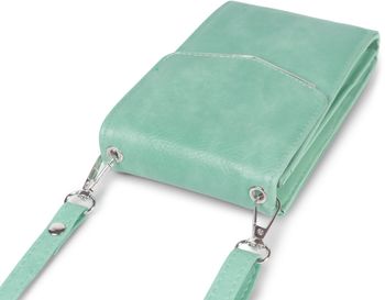 styleBREAKER Mini Umhängetasche mit V-Klappe und Metall Detail | kleine Handytasche zum Umhängen | elegante Crossbody Bag mit Kartenfächern für Damen