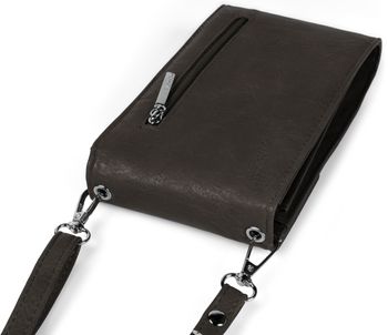 styleBREAKER Mini Umhängetasche mit V-Klappe und Metall Detail | kleine Handytasche zum Umhängen | elegante Crossbody Bag mit Kartenfächern für Damen