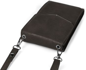 styleBREAKER Mini Umhängetasche mit V-Klappe und Metall Detail | kleine Handytasche zum Umhängen | elegante Crossbody Bag mit Kartenfächern für Damen