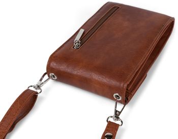 styleBREAKER Mini Umhängetasche mit V-Klappe und Metall Detail | kleine Handytasche zum Umhängen | elegante Crossbody Bag mit Kartenfächern für Damen