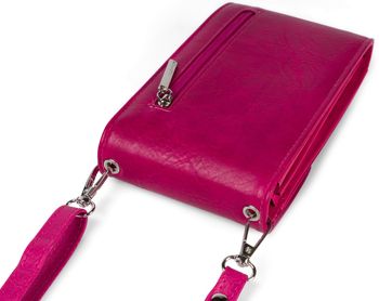 styleBREAKER Mini Umhängetasche mit V-Klappe und Metall Detail | kleine Handytasche zum Umhängen | elegante Crossbody Bag mit Kartenfächern für Damen