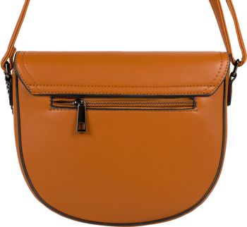 styleBREAKER Damen halbrunde Saddle Bag Umhängetasche einfarbig, Stift Verschluss und Kette, Schultertasche, Tasche 02012354