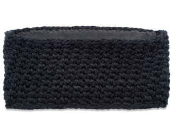 styleBREAKER Damen breites Grob gehäkeltes Stirnband einfarbig, Thermo Fleece Futter, Tube Schal, Winter Headband 04026050