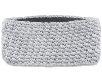 styleBREAKER Damen breites Grob gehäkeltes Stirnband einfarbig, Thermo Fleece Futter, Tube Schal, Winter Headband 04026050