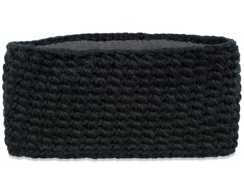 styleBREAKER Damen breites Grob gehäkeltes Stirnband einfarbig, Thermo Fleece Futter, Tube Schal, Winter Headband 04026050