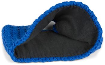 styleBREAKER Damen breites Grob gehäkeltes Stirnband einfarbig, Thermo Fleece Futter, Tube Schal, Winter Headband 04026050