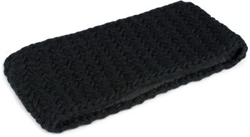 styleBREAKER Damen breites Grob gehäkeltes Stirnband einfarbig, Thermo Fleece Futter, Tube Schal, Winter Headband 04026050