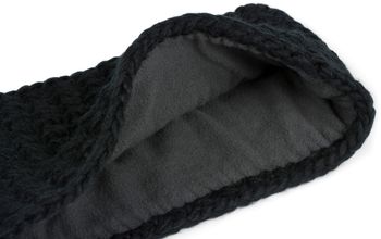 styleBREAKER Damen breites Grob gehäkeltes Stirnband einfarbig, Thermo Fleece Futter, Tube Schal, Winter Headband 04026050