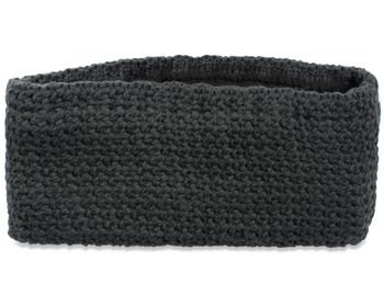 styleBREAKER Damen Stirnband in feiner Häkel Optik einfarbig, Thermo Fleece Futter, Uni Winter Headband 04026051