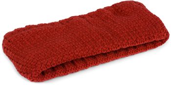styleBREAKER Damen Stirnband in feiner Häkel Optik einfarbig, Thermo Fleece Futter, Uni Winter Headband 04026051