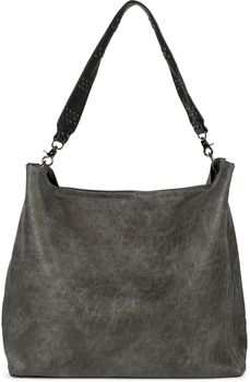 styleBREAKER Damen 2 in 1 Umhängetasche mit Nietengurt, geprägtes Kunstleder Vintage Look, Innentasche Schultertasche 02012356