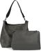 styleBREAKER Damen 2 in 1 Umhängetasche mit Nietengurt, geprägtes Kunstleder Vintage Look, Innentasche Schultertasche 02012356