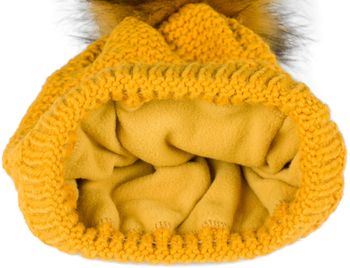 styleBREAKER Unisex Einfarbige Strick Bommelmütze fein gestrickt mit Fleece Futter, Winter Fellbommel Mütze 04024175