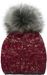 styleBREAKER Damen Strick Bommelmütze bunt gemustert mit Glitzerfaden und Fleece Futter, Winter Fellbommel Mütze 04024178