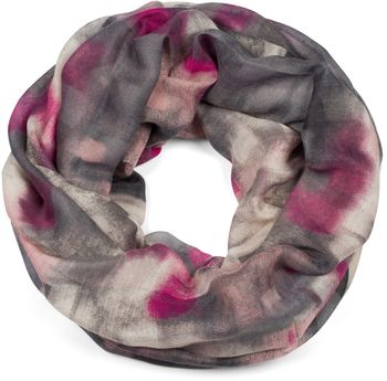 styleBREAKER Damen Loop Schal mit abstraktem Pinselstrich Muster, Schlauchschal mehrfarbig bunt, Tuch 01017130