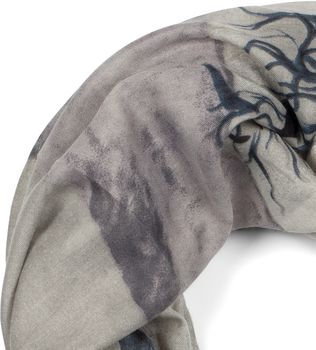 styleBREAKER Damen Loop Schal mit Hirsch Print und geometrischer Einteilung, Schlauchschal mehrfarbig, Tuch 01017131