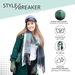 styleBREAKER Damen Web Strickschal mit buntem Karo Muster und langen dicken Fransen, warmer Winter, Stola 01017138