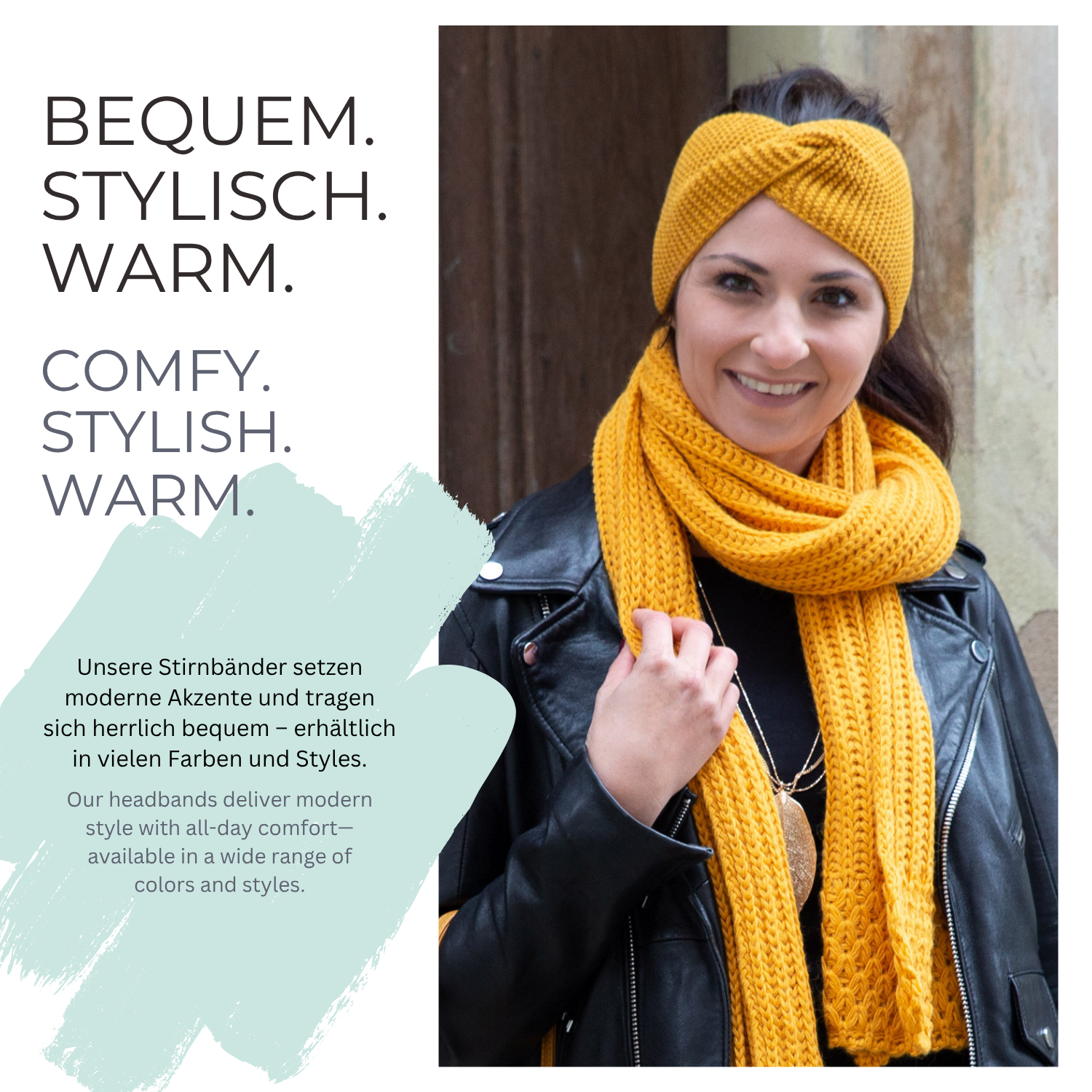 Damen-Stirnband Mit Twist-Knoten-Muster Elastischer