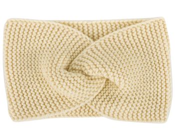 styleBREAKER Damen Feinstrick Stirnband mit Twist Knoten, Krausstrick Muster, warmes Winter Haarband, Headband 04026054