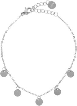 styleBREAKER Damen Edelstahl Armkette mit 5 Münz-Anhängern und Gliederkette, Schmuck, Ankerkette, Medaillons 05040187