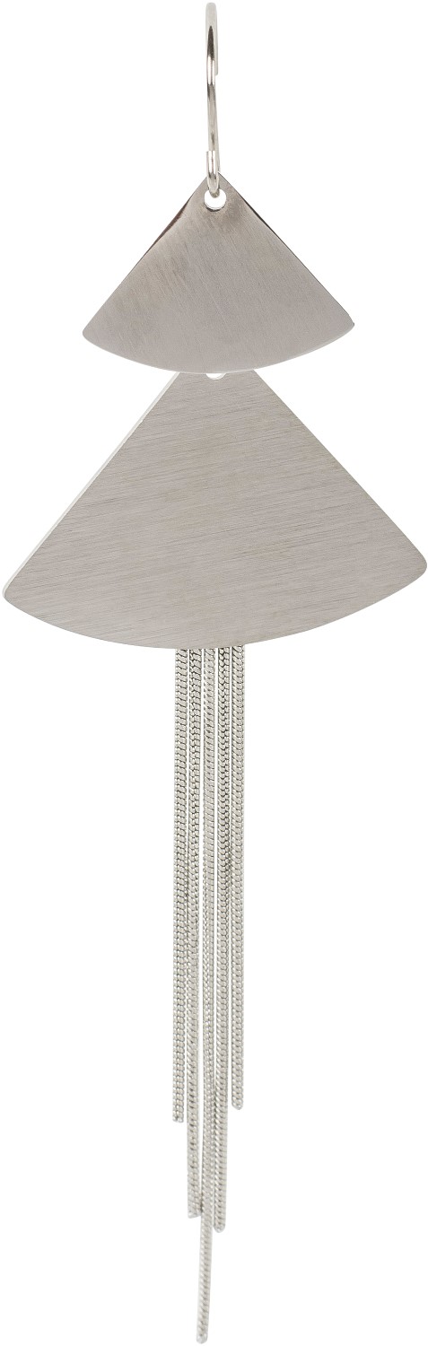 Orecchini Lunghi In Acciaio Inossidabile Con Triangolo E Barra Sospesa - Catena A Maglia Forzata 7,5 Cm - Finiture Oro, Oro Rosa O Argento - 2