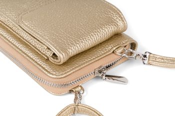styleBREAKER Damen Mini Bag Geldbörse mit RFID Schutz und Handyfach | Crossbody Umhängetasche mit Schultergurt | Portemonnaie und Handytasche in einem | 19 x 11 x 5,5 cm