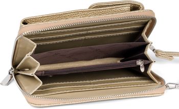 styleBREAKER Damen Mini Bag Geldbörse mit RFID Schutz und Handyfach | Crossbody Umhängetasche mit Schultergurt | Portemonnaie und Handytasche in einem | 19 x 11 x 5,5 cm