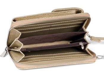 styleBREAKER Damen Mini Bag Geldbörse mit RFID Schutz und Handyfach | Crossbody Umhängetasche mit Schultergurt | Portemonnaie und Handytasche in einem | 19 x 11 x 5,5 cm