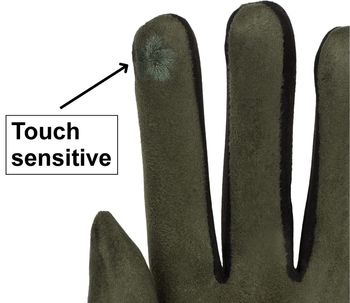 styleBREAKER Damen Touchscreen Handschuhe mit Farbkontrast und Fleece Futter | warme Winterhandschuhe | weiche elastische Thermo Fingerhandschuhe