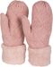styleBREAKER Damen warme Winter Strick Fäustlinge, Handschuhe mit Rauten Muster, Thermo Fleece, Strickhandschuhe 09010031