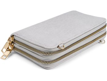 styleBREAKER Damen 2 in 1 Mini Bag Umhängetasche mit genarbter Oberfläche, Geldbörse, Handytasche, Schultertasche 02012364