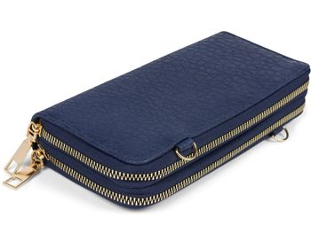 styleBREAKER Damen 2 in 1 Mini Bag Umhängetasche mit genarbter Oberfläche, Geldbörse, Handytasche, Schultertasche 02012364