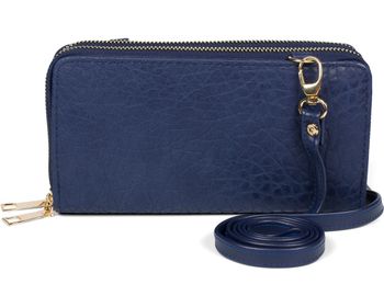 styleBREAKER Damen 2 in 1 Mini Bag Umhängetasche mit genarbter Oberfläche, Geldbörse, Handytasche, Schultertasche 02012364