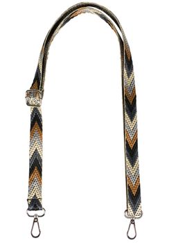 styleBREAKER Schmaler Taschen Schulterriemen verstellbar mit buntem Zick-Zack Muster, Wechsel Taschengurt, Unisex 02013023