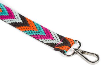 styleBREAKER Schmaler Taschen Schulterriemen verstellbar mit buntem Zick-Zack Muster, Wechsel Taschengurt, Unisex 02013023