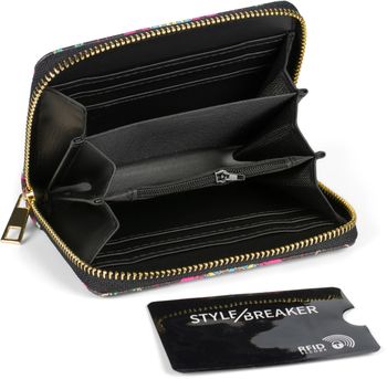styleBREAKER Damen Kleine Geldbörse mit bunte Mandala Ornament Muster, Ethno Style, Reißverschluss, Portemonnaie 02040149