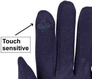 styleBREAKER Damen Touchscreen Handschuhe mit Strass und Perlen, Fleece Futter, warme Fingerhandschuhe, Winter 09010035