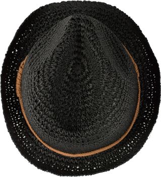 styleBREAKER Trilby Hut in leichter Häkel Optik mit Zierband und Krempe, Sonnenhut, Papierhut, Strohhut, Unisex 04025026