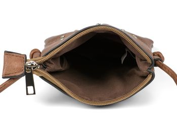 styleBREAKER Damen Mini Umhängetasche mit Blumen Lasercut Cutout Muster und Strass | kleine Crossbody Bag Schultertasche Handytasche 14,5 x 19 cm