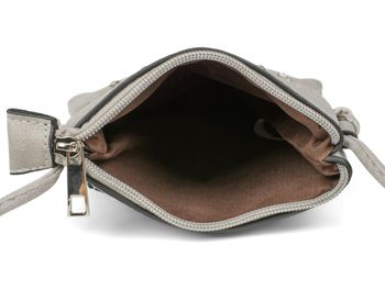 styleBREAKER Damen Mini Umhängetasche mit Blumen Lasercut Cutout Muster und Strass | kleine Crossbody Bag Schultertasche Handytasche 14,5 x 19 cm