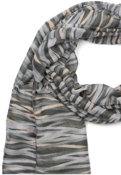 styleBREAKER Damen Schal mit bunt überlappendem Streifen Muster, leichtes Tuch, Stola 01016205