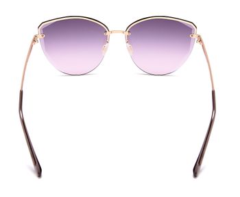 styleBREAKER Damen Cateye Sonnenbrille mit Diamant Schliff, Rahmenlos mit getönten Gläsern, Metall Bügel 09020123