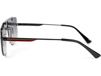 styleBREAKER Damen Sonnenbrille Halbrand mit getönten Rechteckigen Gläsern, Retro Metallrahmen, Diamantschliff 09020125