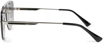 styleBREAKER Damen Sonnenbrille Halbrand mit getönten Rechteckigen Gläsern, Retro Metallrahmen, Diamantschliff 09020125
