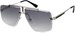 styleBREAKER Damen Sonnenbrille Halbrand mit getönten Rechteckigen Gläsern, Retro Metallrahmen, Diamantschliff 09020125