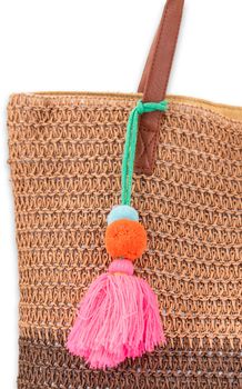 styleBREAKER Damen Korb Flecht Schultertasche 2-Farbig, Strandtasche mit langen Henkeln, Flechttasche, Reißverschluss 02012371
