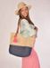 styleBREAKER Damen Bast Strandtasche 45 x 13 x 46 cm mit Reißverschluss | Zweifarbige Korbtasche mit Quaste | Flechttasche mit langen Henkeln für Strand & Shopping