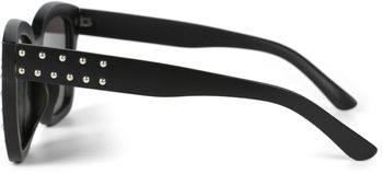 styleBREAKER Damen Oversize Sonnenbrille mit Nieten, ovalen Polycarbonat Gläsern und Kunststoff Gestell, Retro Style 09020126
