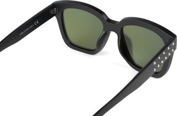 styleBREAKER Damen Oversize Sonnenbrille mit Nieten, ovalen Polycarbonat Gläsern und Kunststoff Gestell, Retro Style 09020126