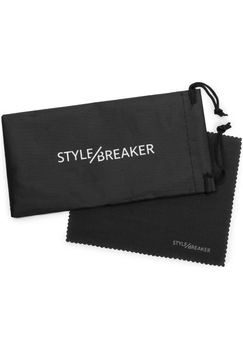 styleBREAKER Damen Oversize Sonnenbrille mit Nieten, ovalen Polycarbonat Gläsern und Kunststoff Gestell, Retro Style 09020126